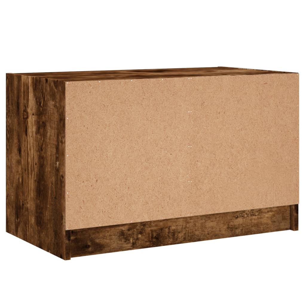 TV-møbel med glaslåger røget eg 68x37x42 cm