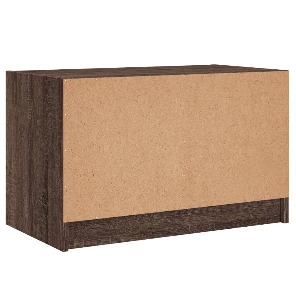 Tv-møbel med glaslåger brun eg look 68x37x42 cm