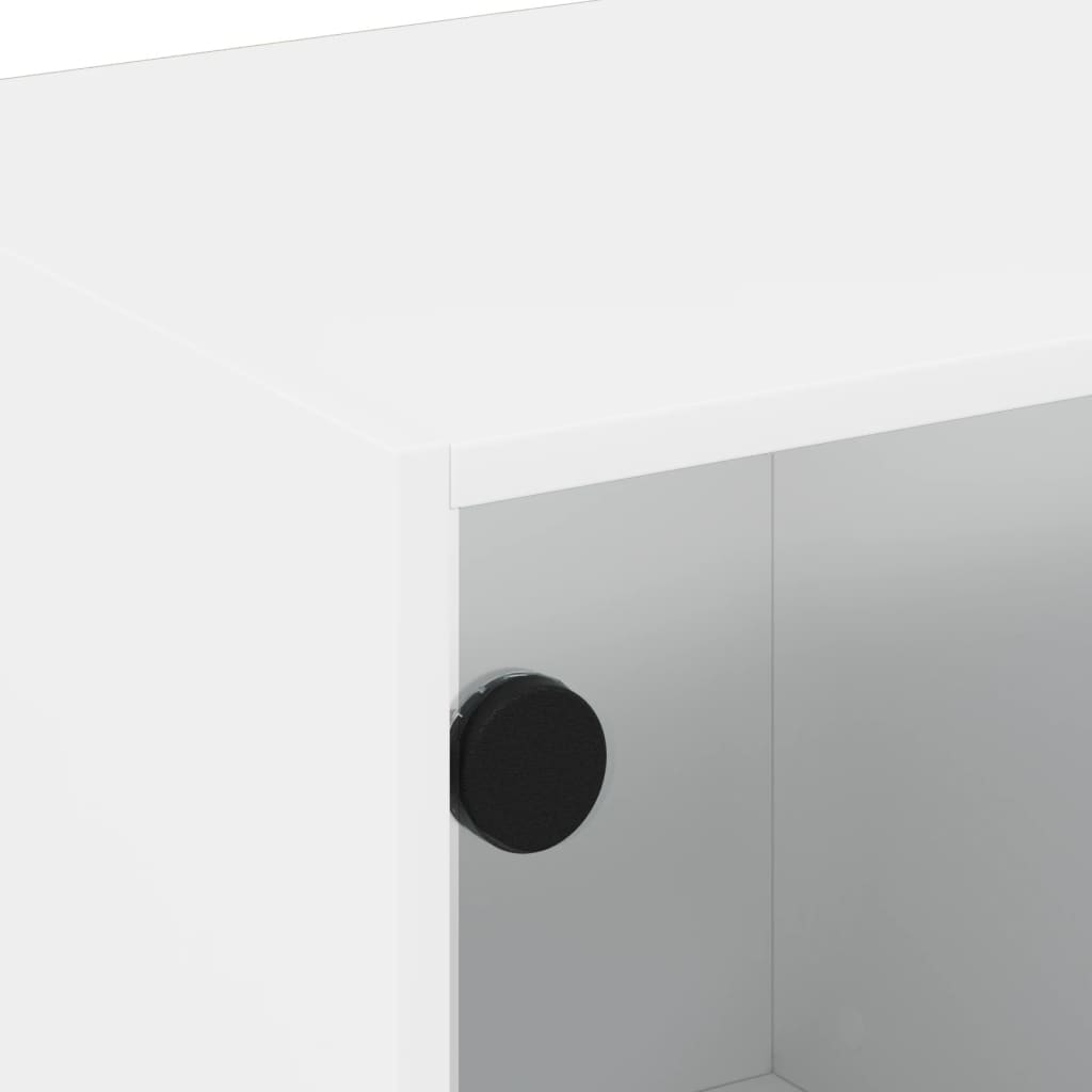 TV-skab med glaslåger Hvid 102x37x42 cm
