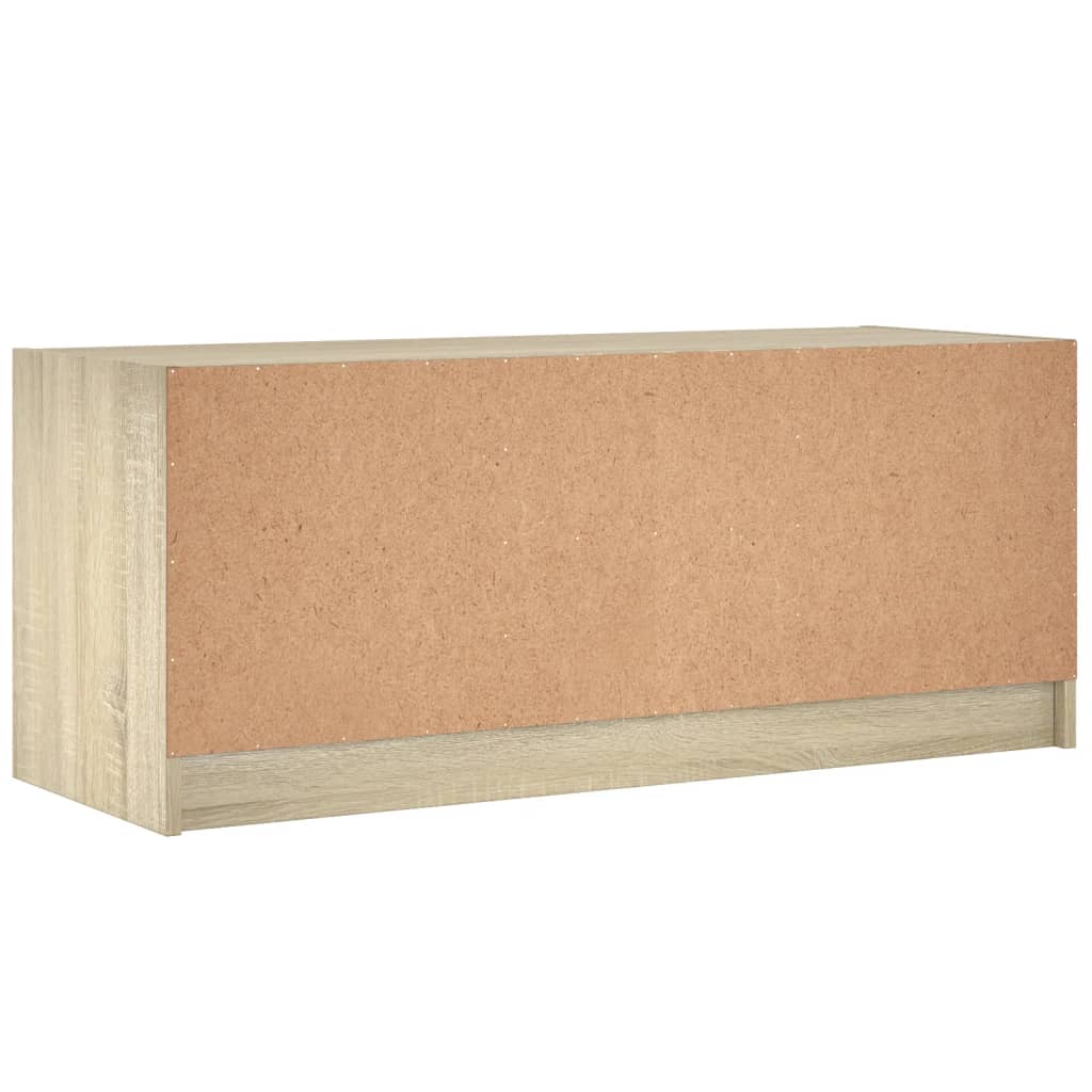 Tv-møbel med glaslåger Sonoma eg 102x37x42 cm