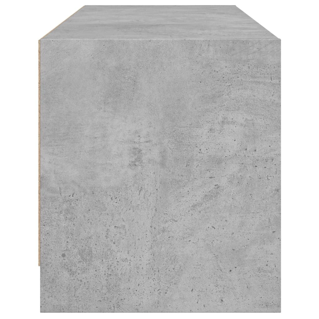 TV-møbel med glaslåger betongrå 102x37x42 cm