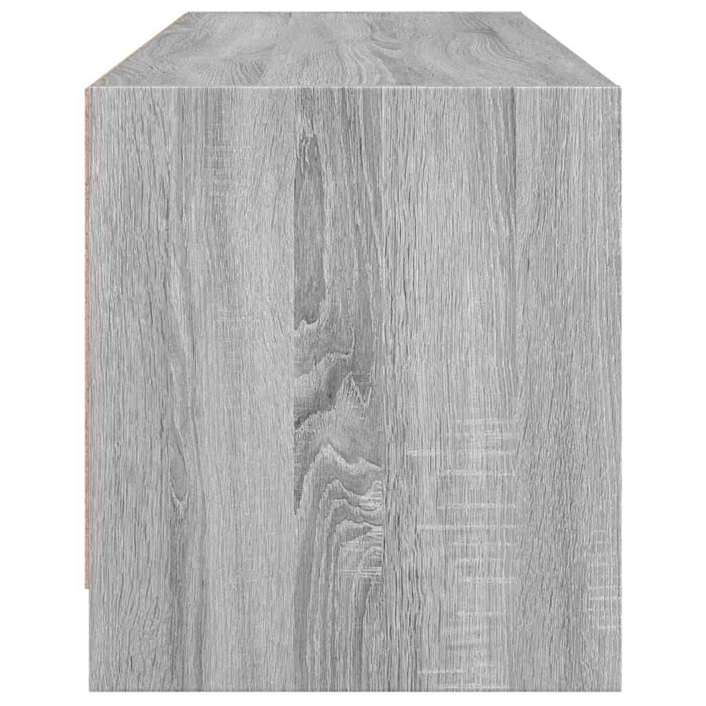Tv-møbel med glaslåger Grå Sonoma 102x37x42 cm