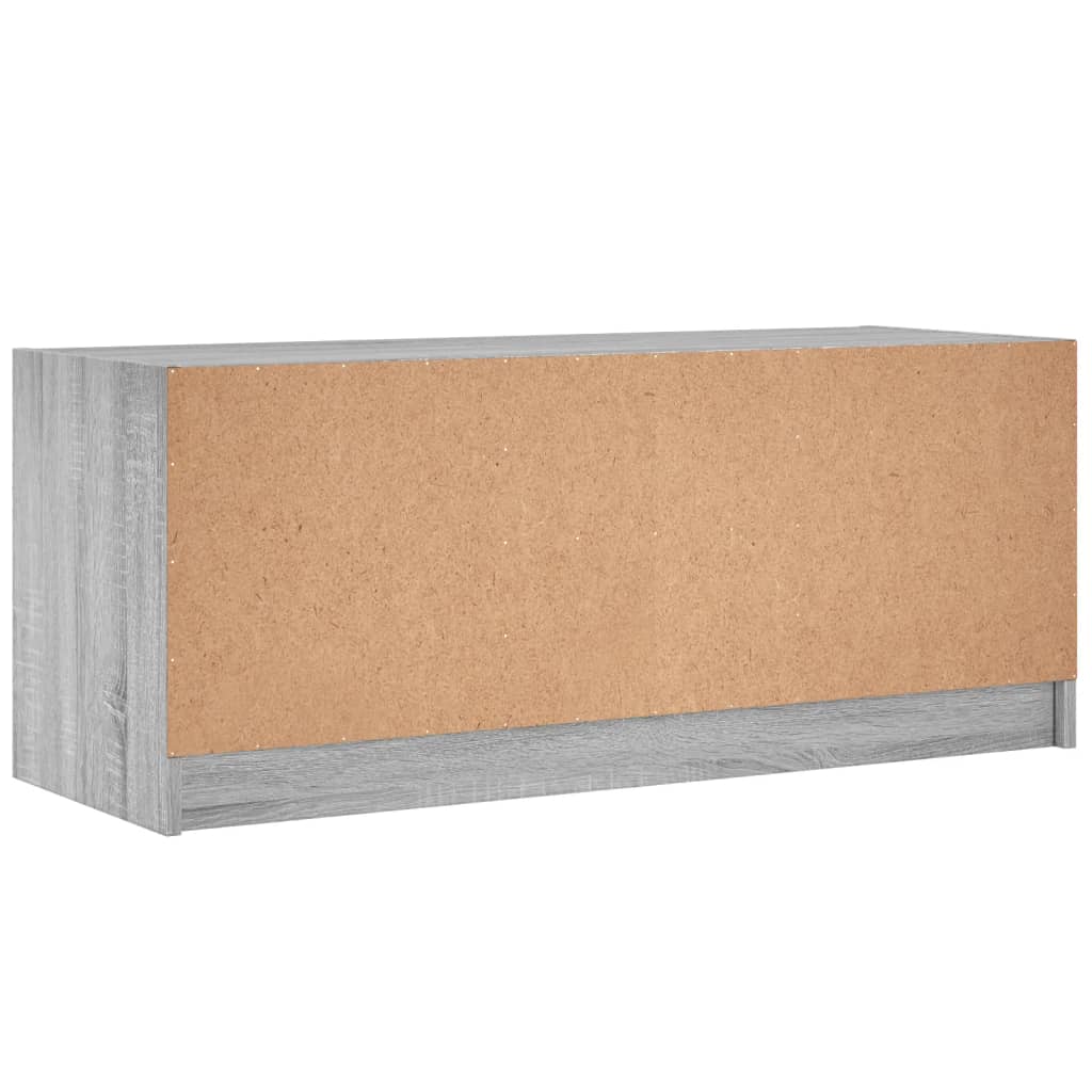 Tv-møbel med glaslåger Grå Sonoma 102x37x42 cm