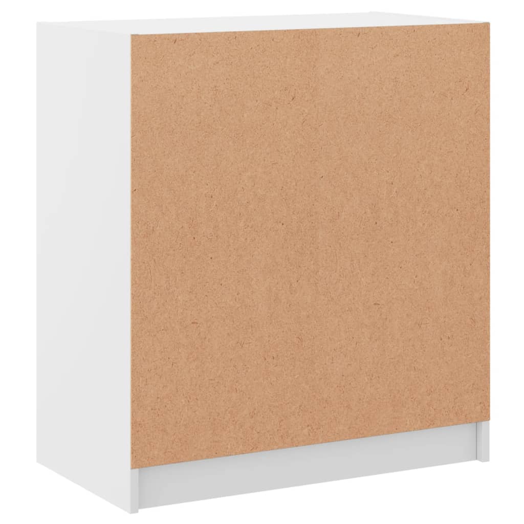 Sideskab med glaslåger Hvid 68x37x75,5 cm