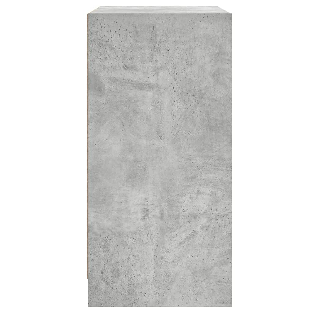 Sideskab med glaslåger Betongrå 68x37x75,5 cm