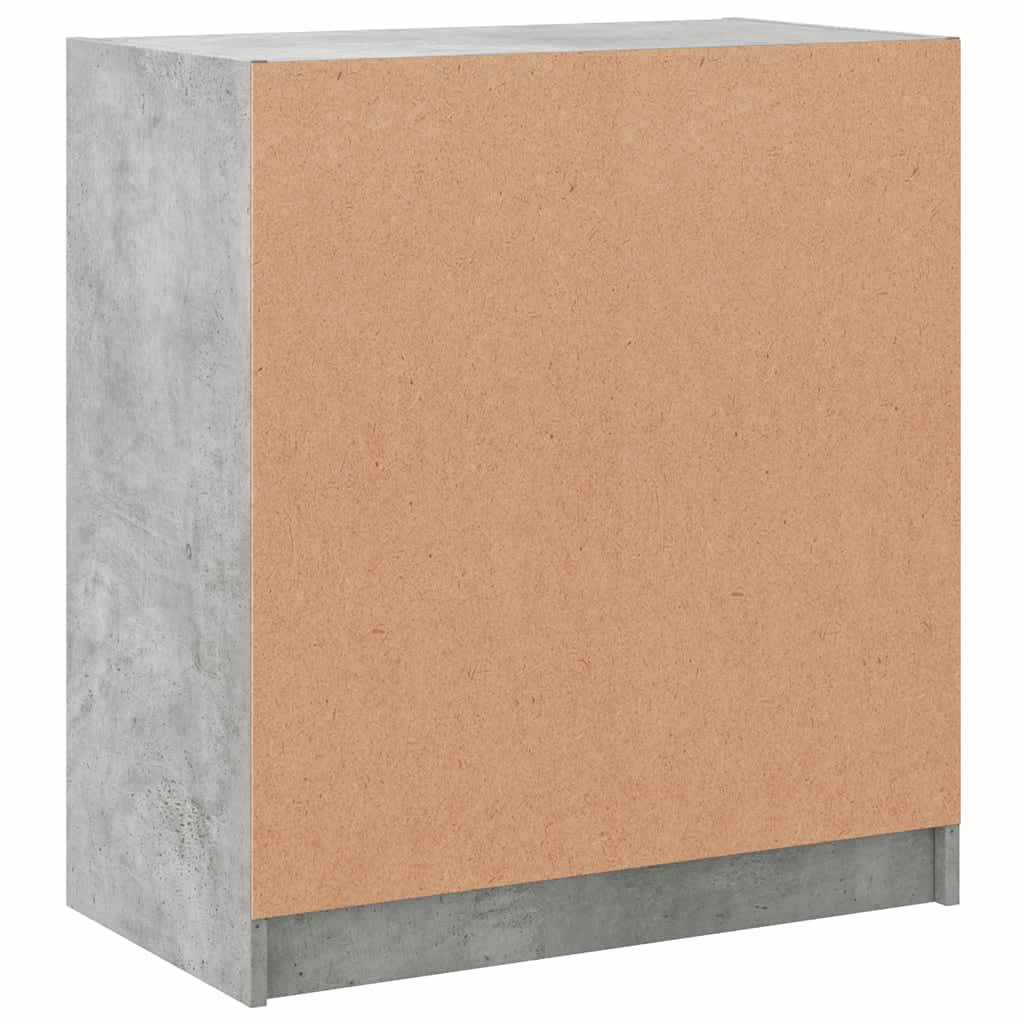 Sideskab med glaslåger Betongrå 68x37x75,5 cm
