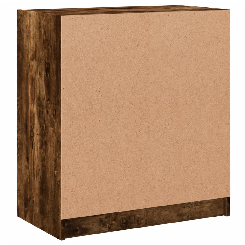 Sideskab med glaslåger røget eg 68x37x75,5 cm