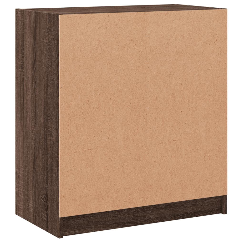 Sideskab med glaslåger Brun Eg Look 68x37x75,5 cm