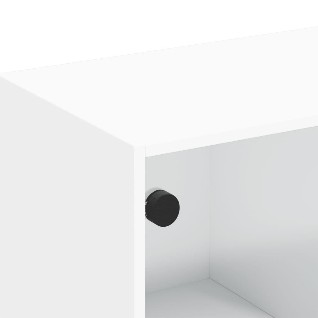 Tv-møbel med glaslåger hvid 102x37x42 cm