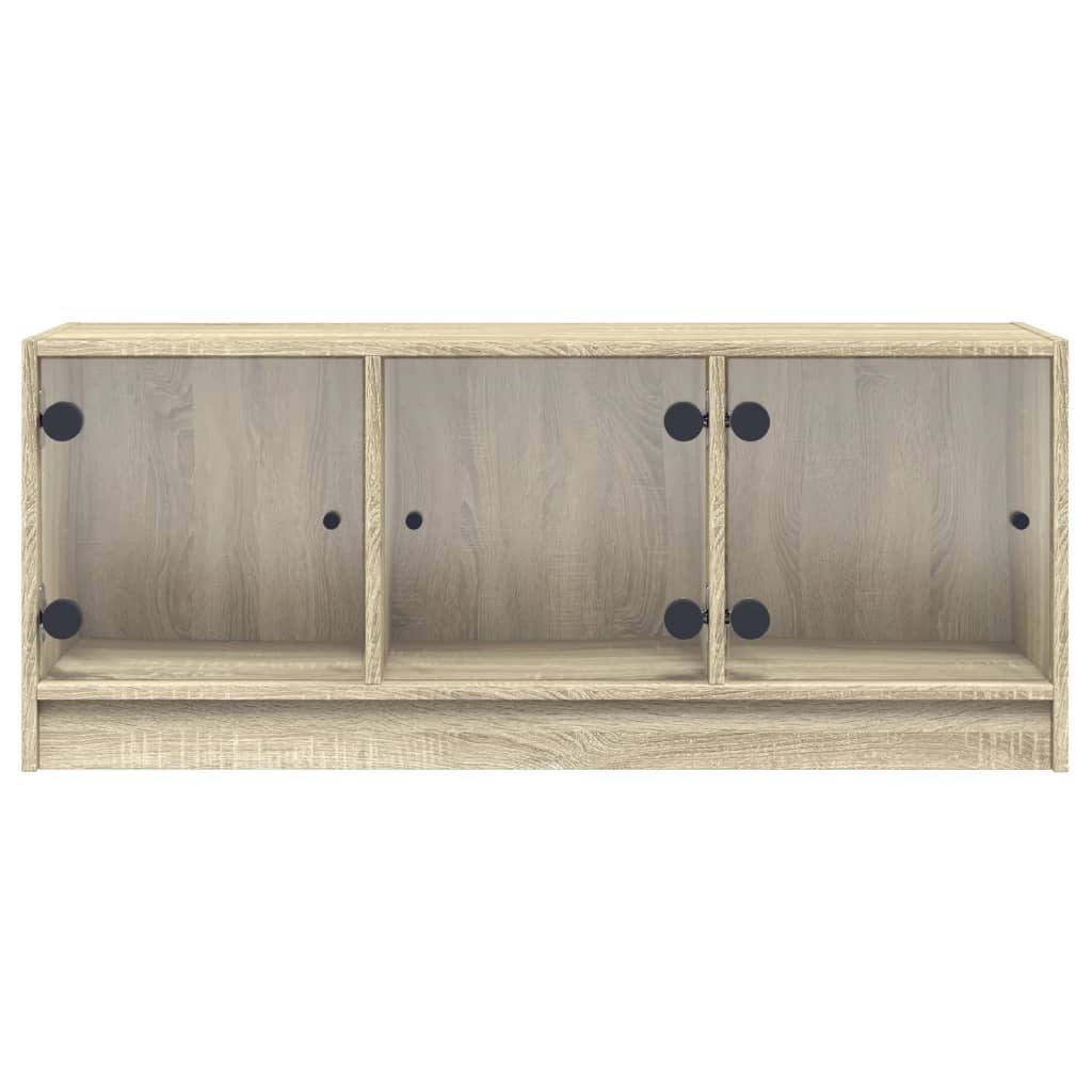 Tv-møbel med glaslåger Sonoma eg 102x37x42 cm