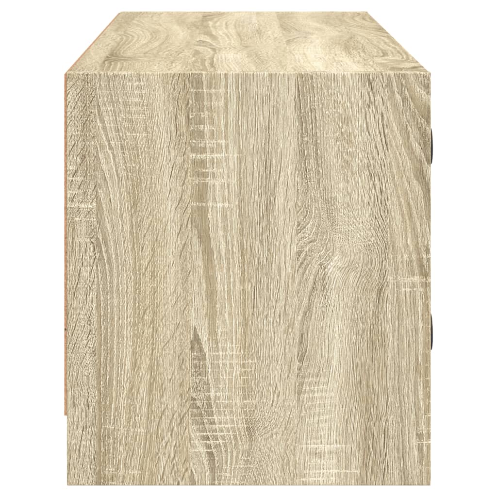 Tv-møbel med glaslåger Sonoma eg 102x37x42 cm