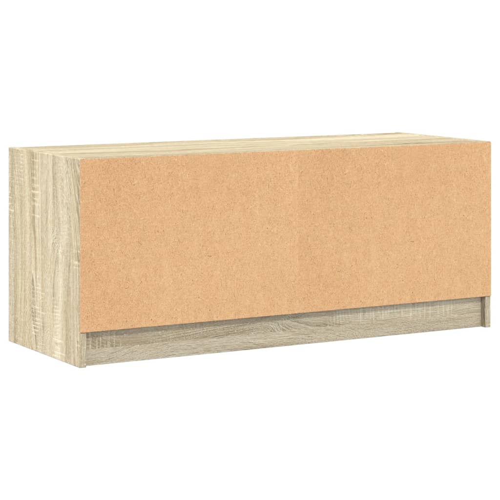 Tv-møbel med glaslåger Sonoma eg 102x37x42 cm