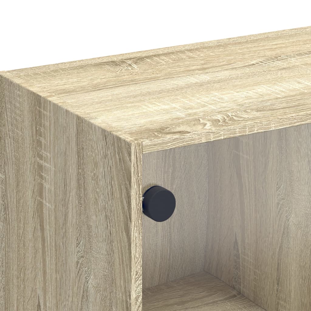 Tv-møbel med glaslåger Sonoma eg 102x37x42 cm