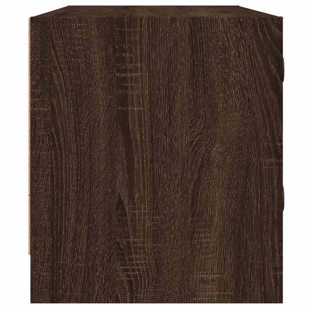 Tv-møbel med glaslåger brun eg look 102x37x42 cm
