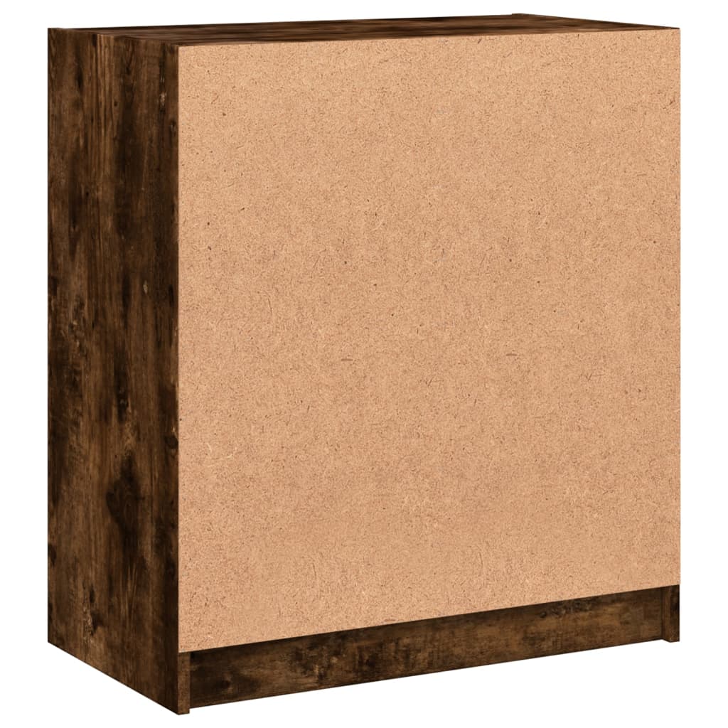 Sideskab med glaslåger røget eg 68x37x75,5 cm