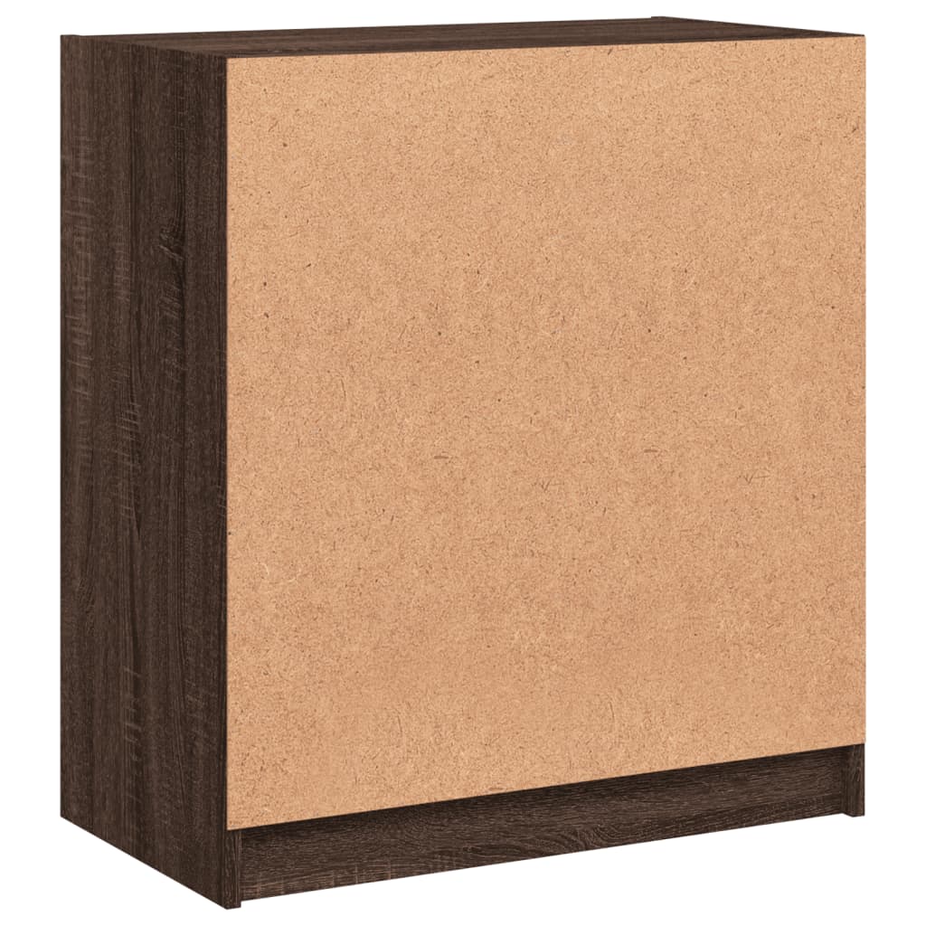 Sideskab med glaslåger Brun Eg Look 68x37x75,5 cm
