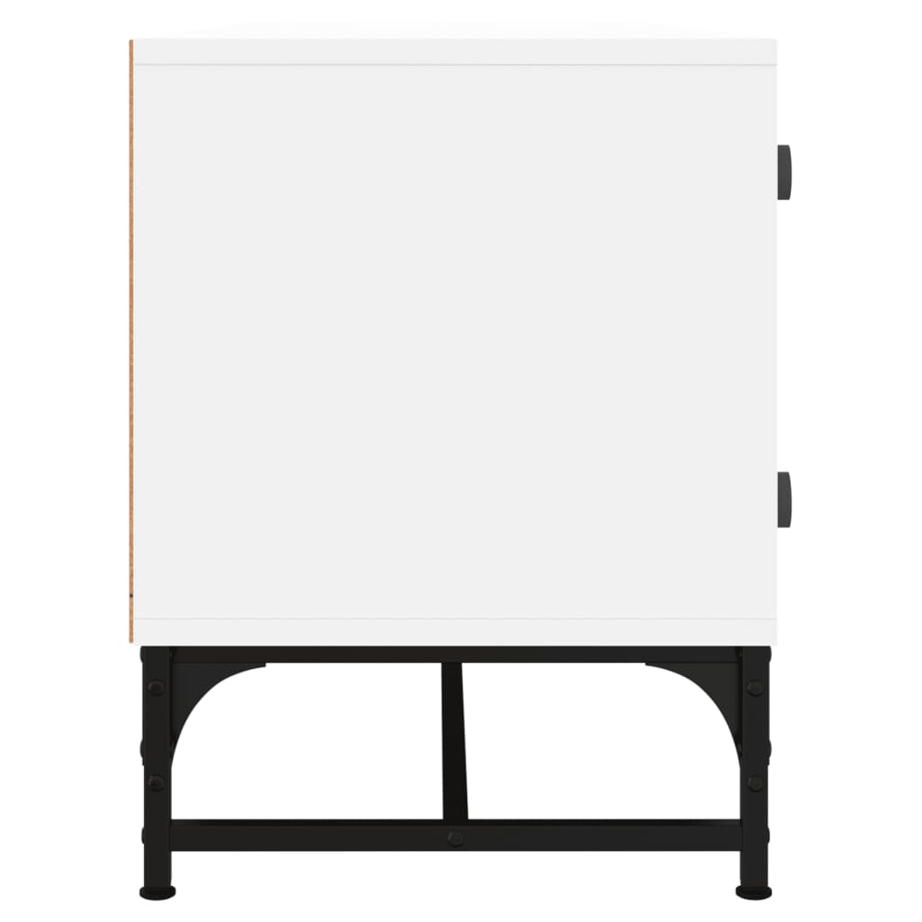 TV-skab med glaslåger Hvid 102x37x50 cm
