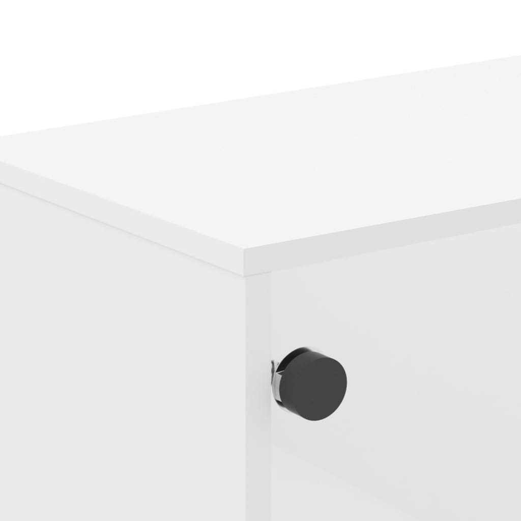 TV-skab med glaslåger Hvid 102x37x50 cm