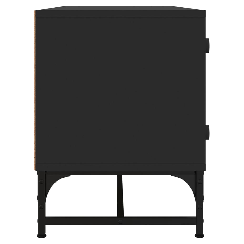 TV-skab med glaslåger Sort 102x37x50 cm