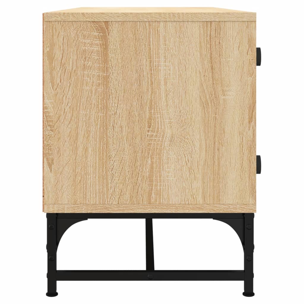 Tv-møbel med glaslåger Sonoma eg 102x37x50 cm