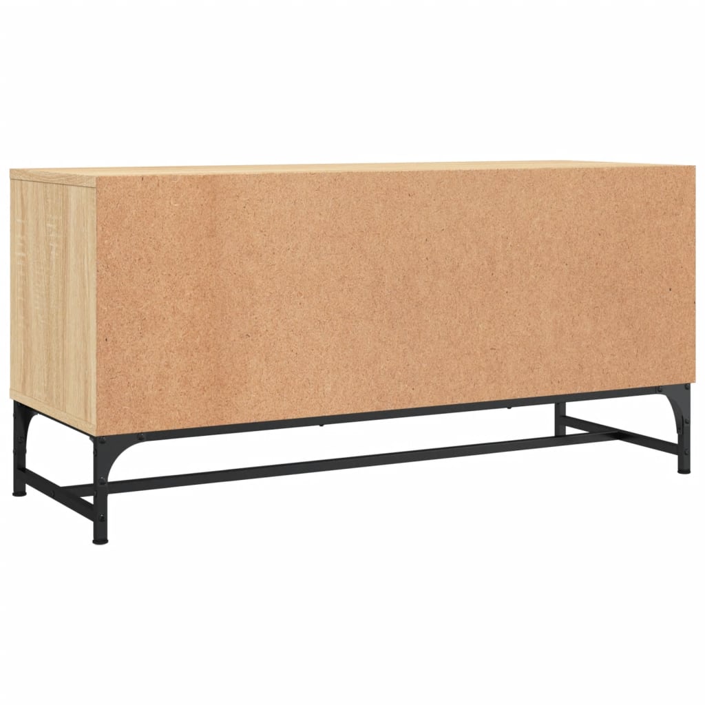 Tv-møbel med glaslåger Sonoma eg 102x37x50 cm