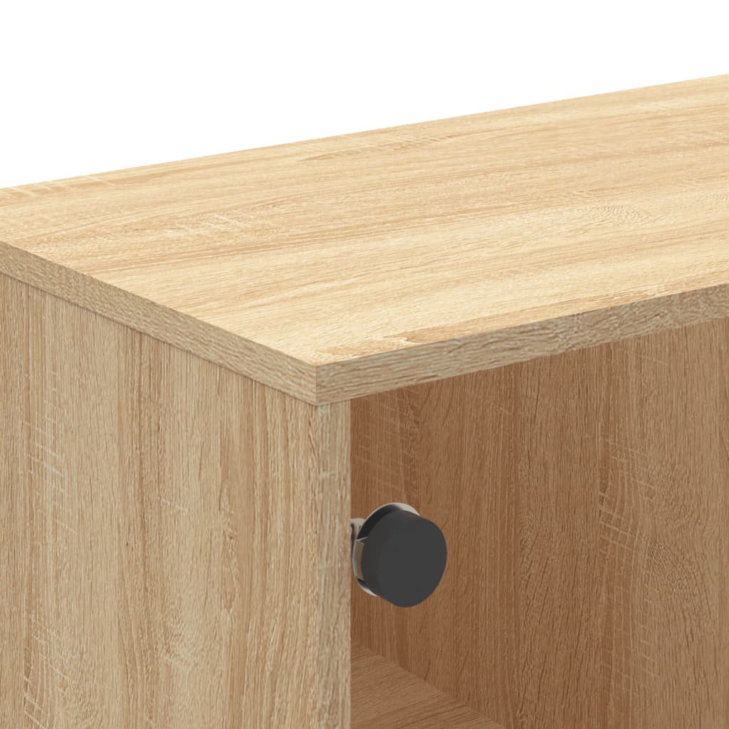 Tv-møbel med glaslåger Sonoma eg 102x37x50 cm