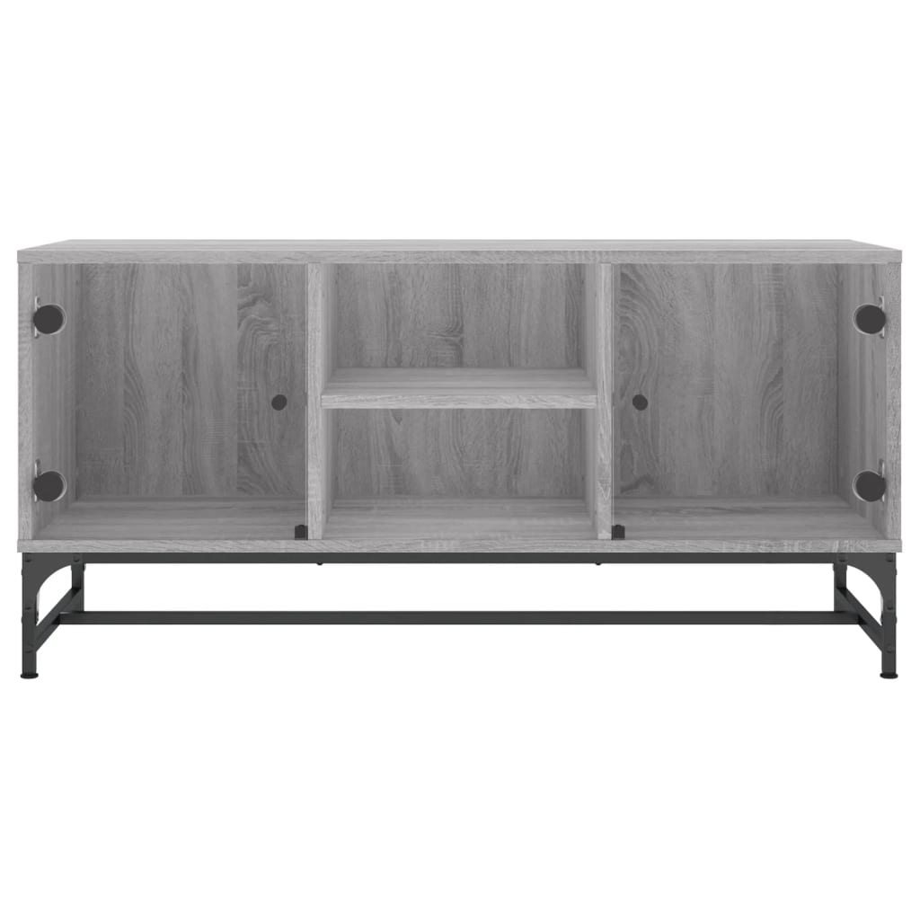 TV-skab med glaslåger Grå Sonoma 102x37x50 cm