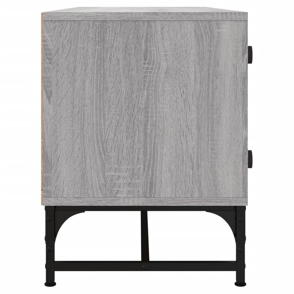 TV-skab med glaslåger Grå Sonoma 102x37x50 cm