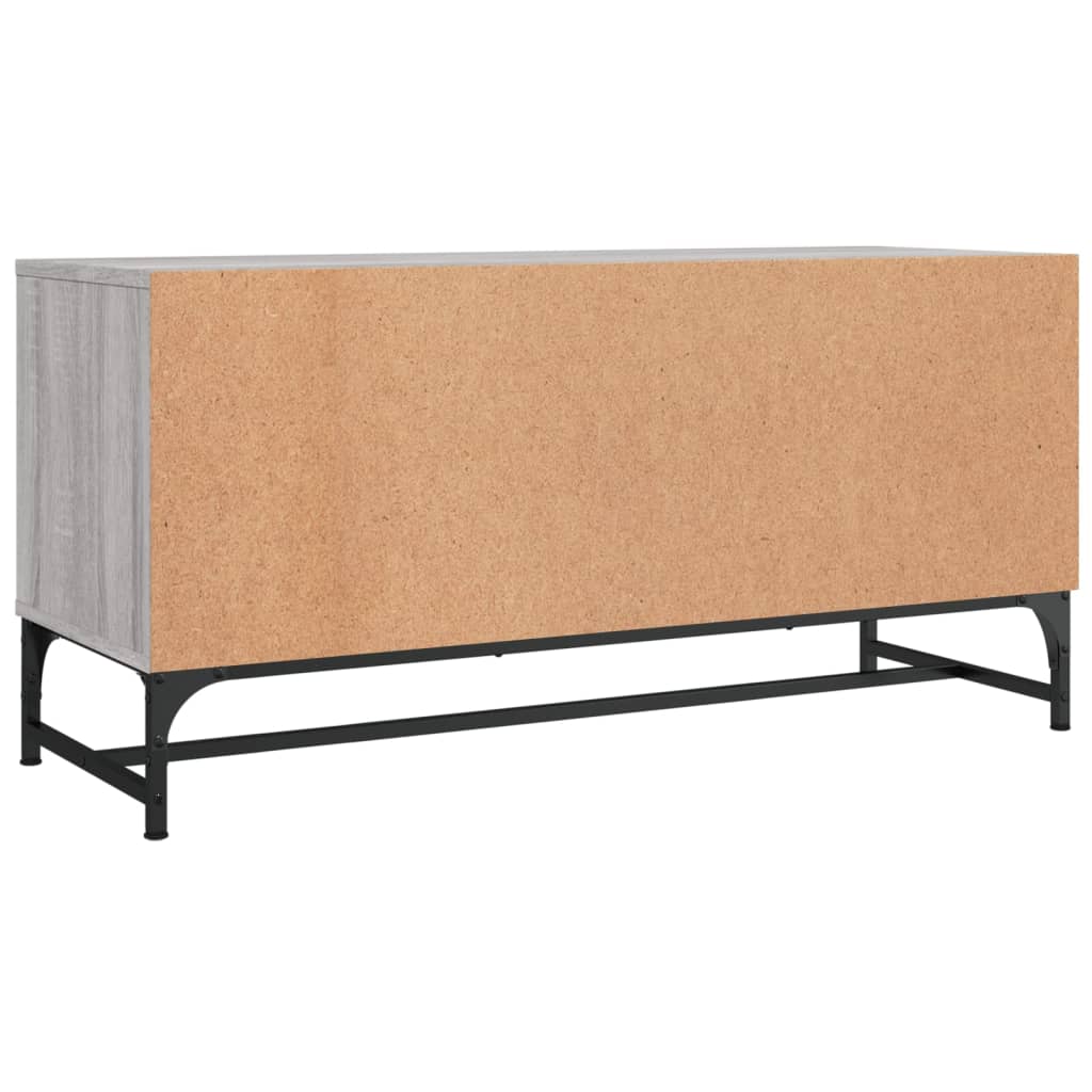 TV-skab med glaslåger Grå Sonoma 102x37x50 cm