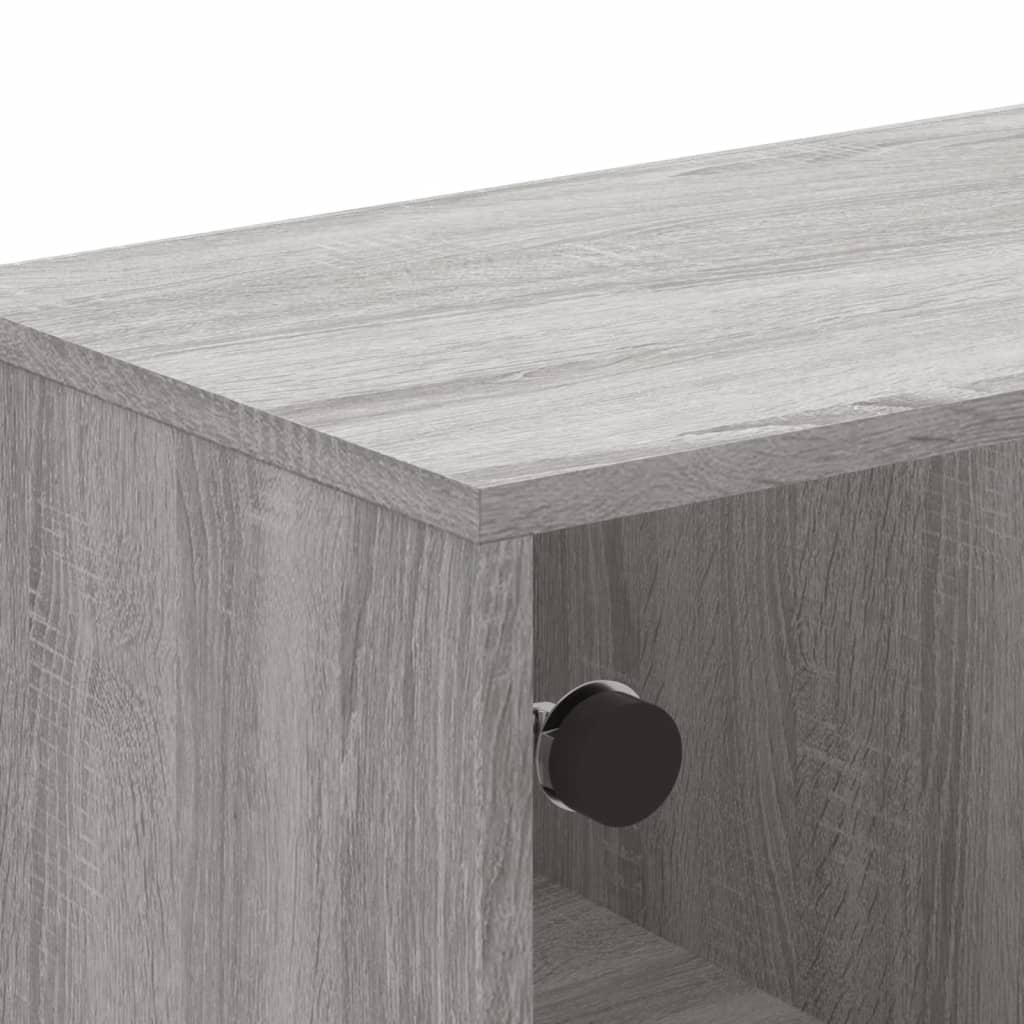 TV-skab med glaslåger Grå Sonoma 102x37x50 cm