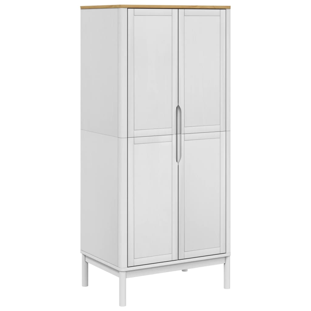 Garderobe FLORO Hvid 77x53x171 cm Massiv Fyr