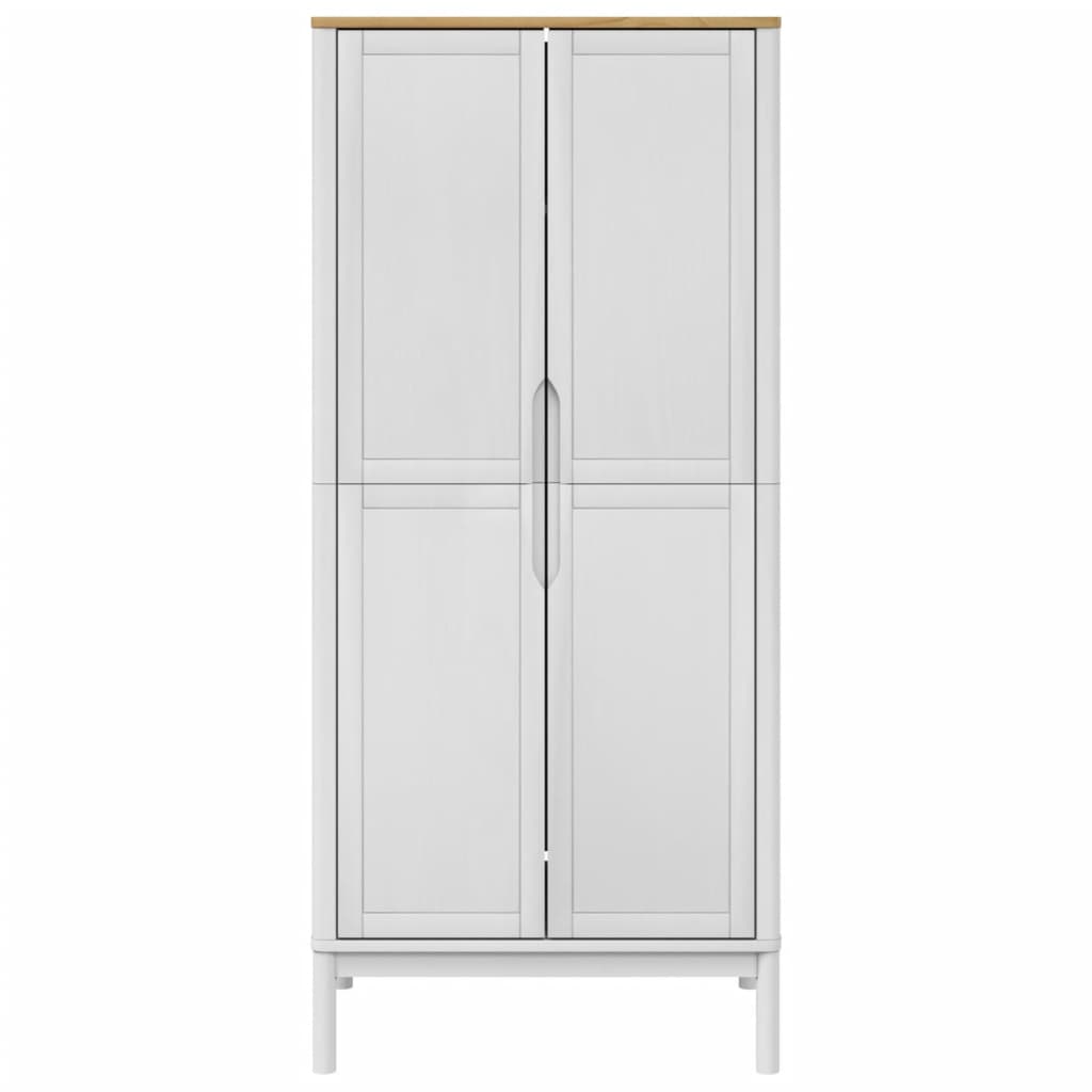 Garderobe FLORO Hvid 77x53x171 cm Massiv Fyr