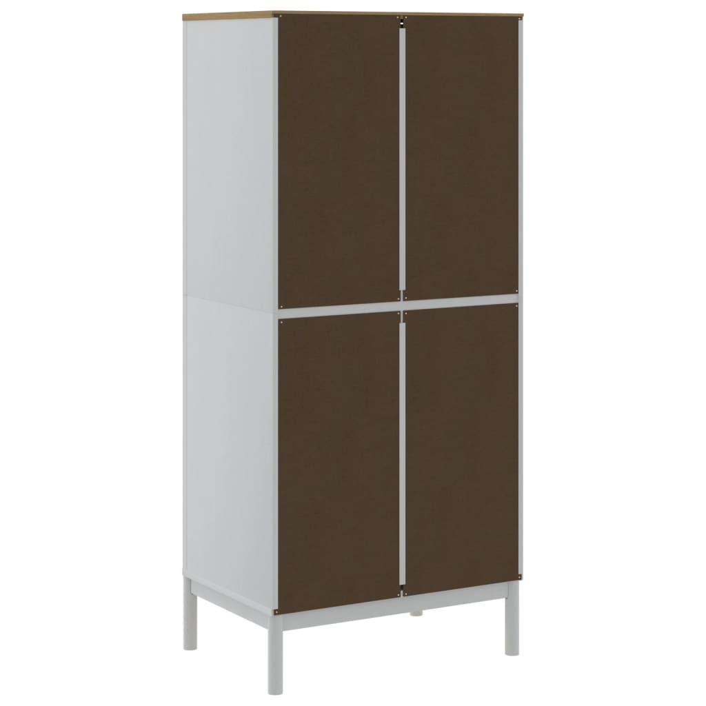 Garderobe FLORO Hvid 77x53x171 cm Massiv Fyr