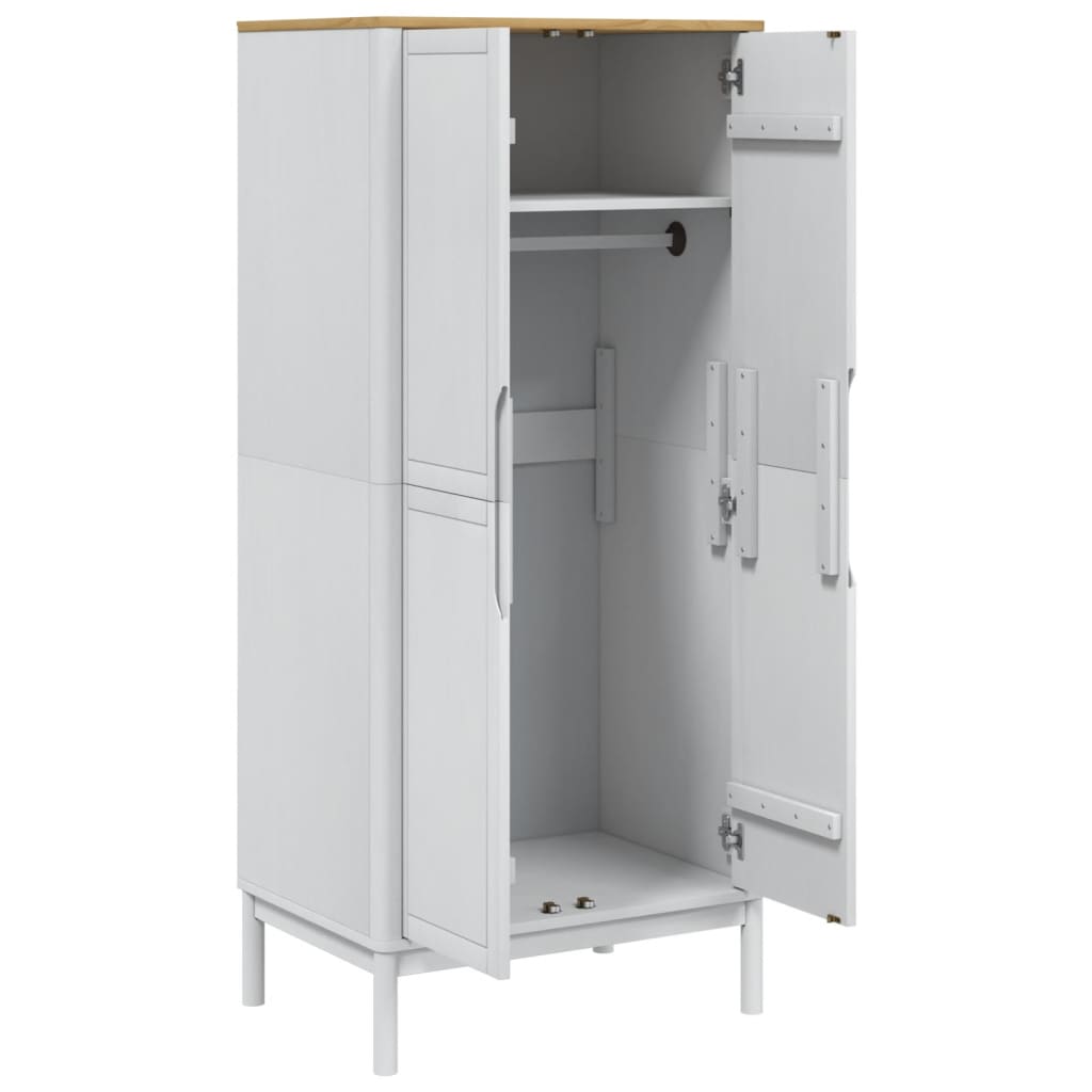 Garderobe FLORO Hvid 77x53x171 cm Massiv Fyr