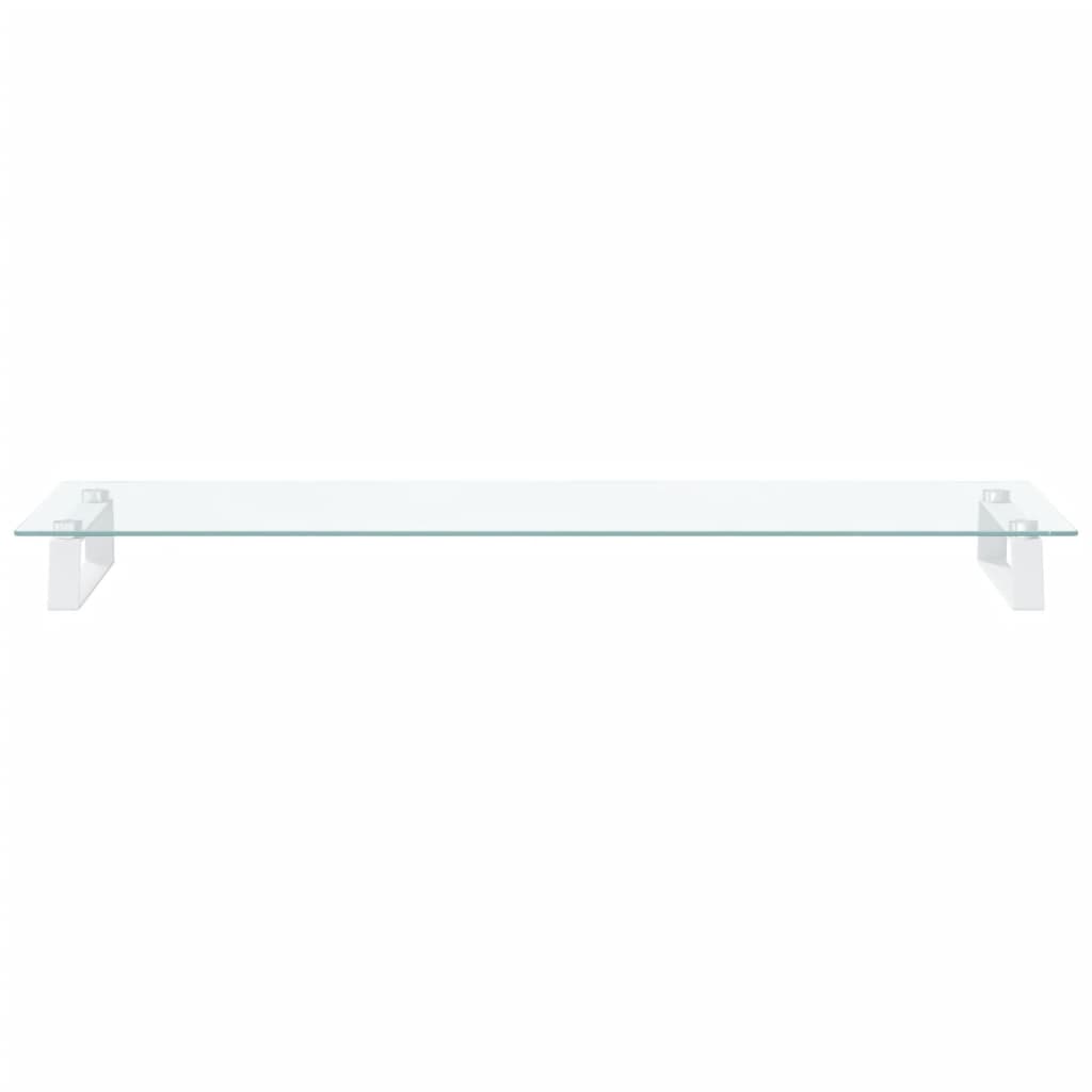Monitorstativ Hvid 100x35x8 cm Hærdet glas og metal