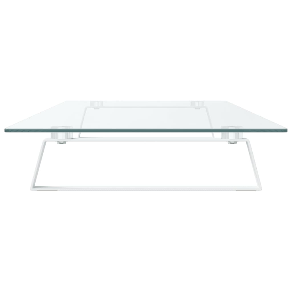 Monitorstativ Hvid 100x35x8 cm Hærdet glas og metal