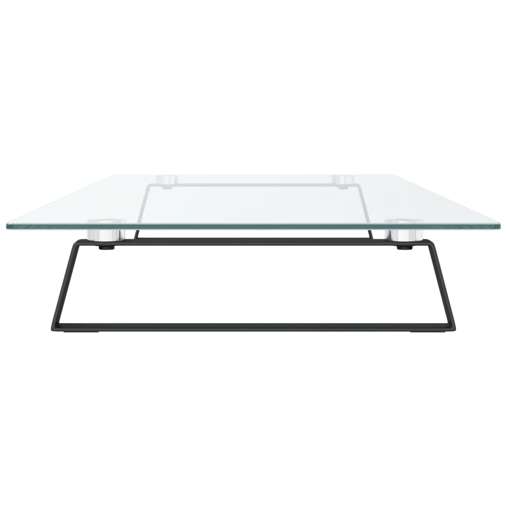 Monitorstativ Sort 100x35x8 cm Hærdet glas og metal
