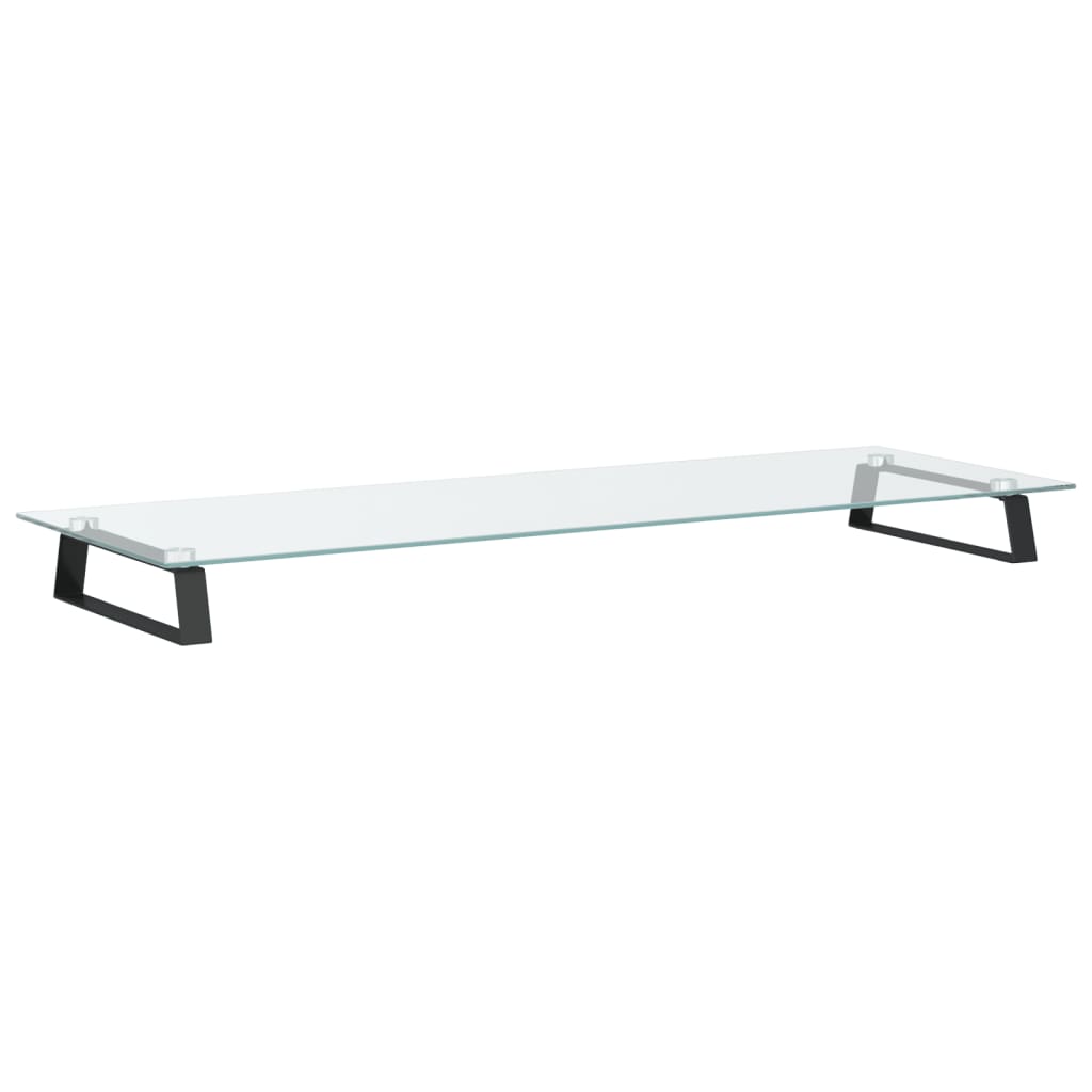 Monitorstativ Sort 100x35x8 cm Hærdet glas og metal