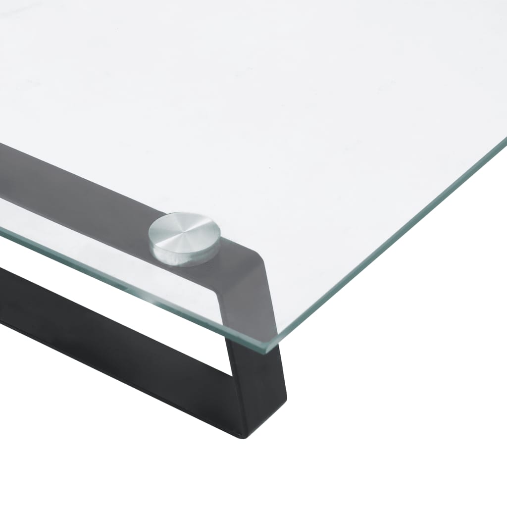 Monitorstativ Sort 100x35x8 cm Hærdet glas og metal