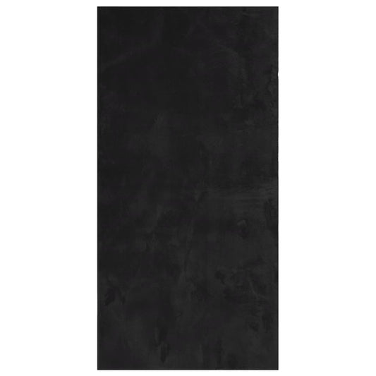 Teppich HUARTE Kurzflor Weich und Waschbar Schwarz 100x200 cm
