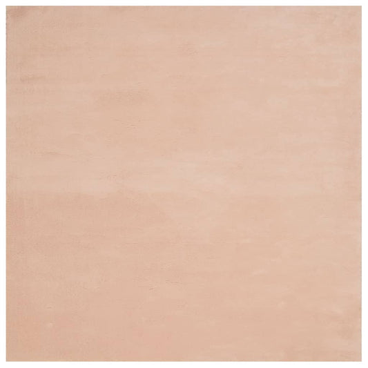 Teppich HUARTE Kurzflor Weich und Waschbar Blassrosa 160x160 cm