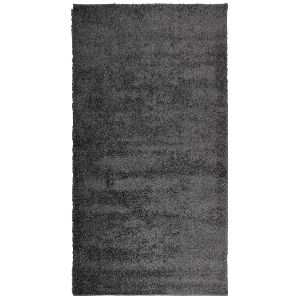 Tæppe Shaggy Deep Pile Modern Antracit 80x150 cm