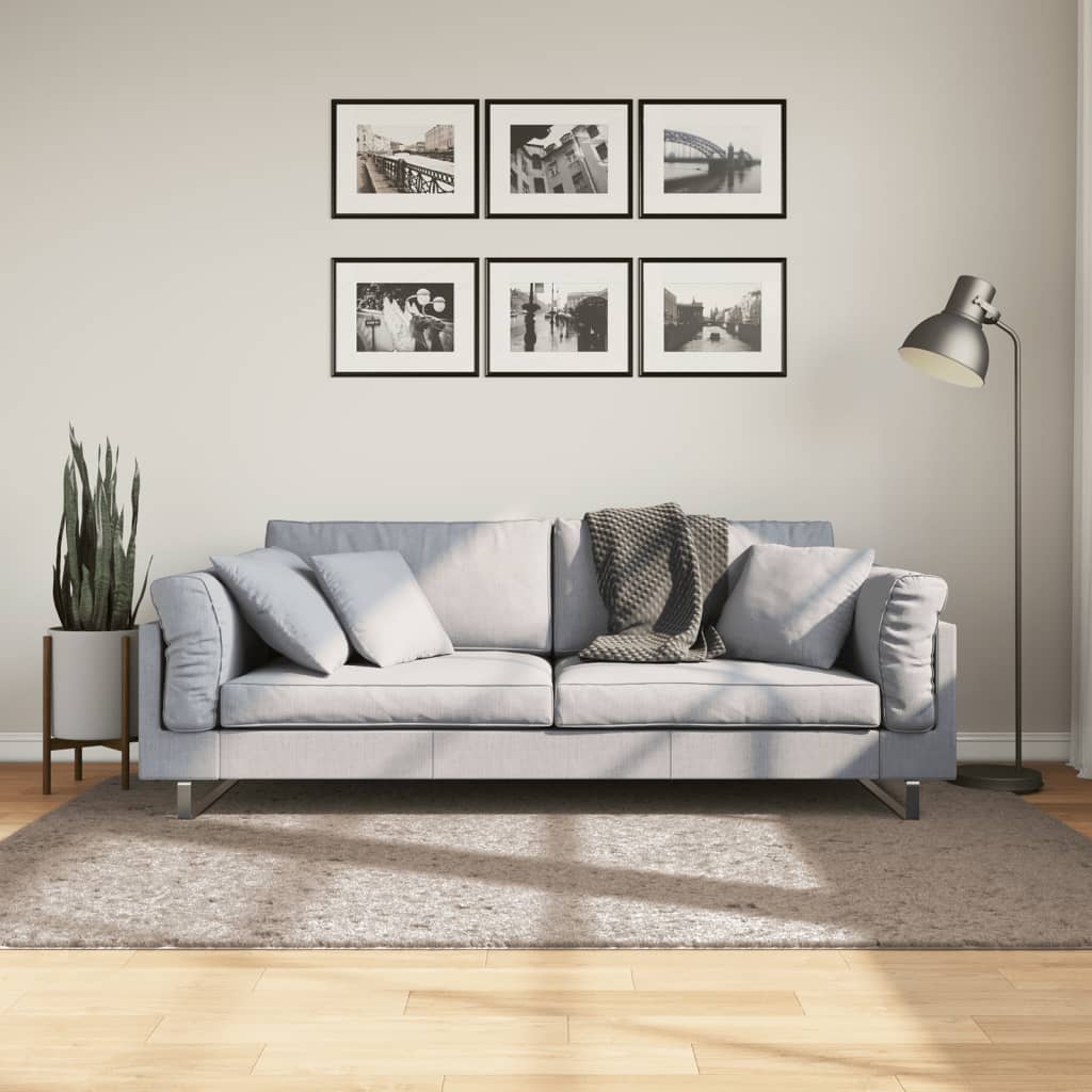 Shaggy tæppe PAMPLONA dyb luv moderne beige 140x200 cm