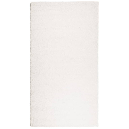 Teppich Shaggy Hochflor Modern Creme 60x110 cm
