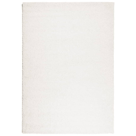 Teppich Shaggy Hochflor Modern Creme 140x200 cm