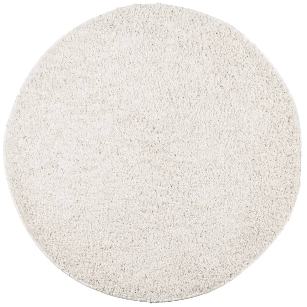 Tæppe Shaggy Deep Pile Modern Creme Ø 100 cm