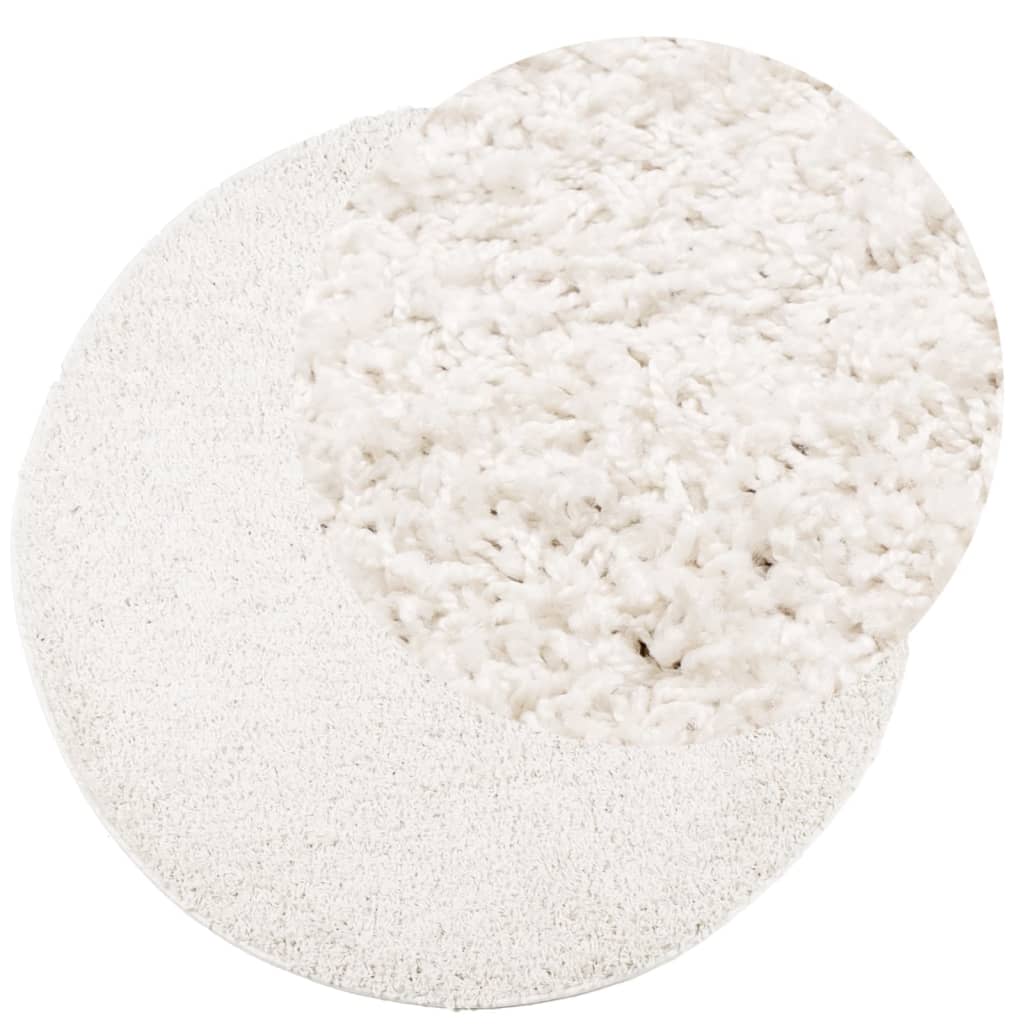 Tæppe Shaggy Deep Pile Modern Creme Ø 100 cm