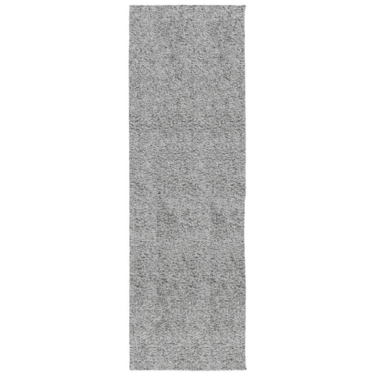 Shaggy-Teppich PAMPLONA Hochflor Modern Grau 80x250 cm