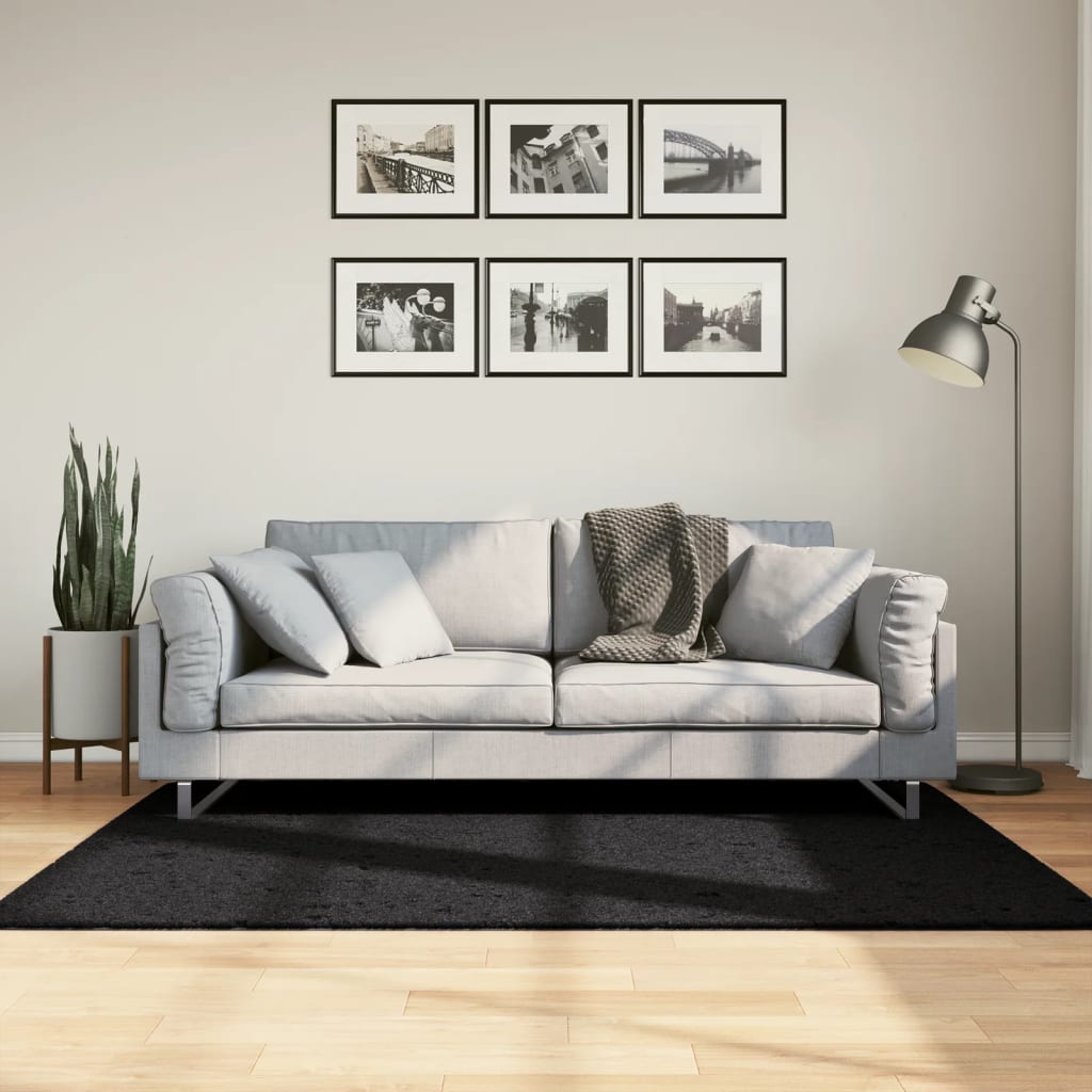 Shaggy tæppe PAMPLONA Deep Pile Modern Black 120x170 cm