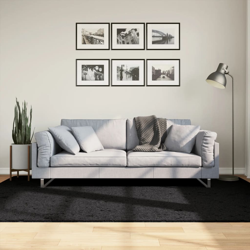 Shaggy tæppe PAMPLONA Deep Pile Modern Black 160x230 cm